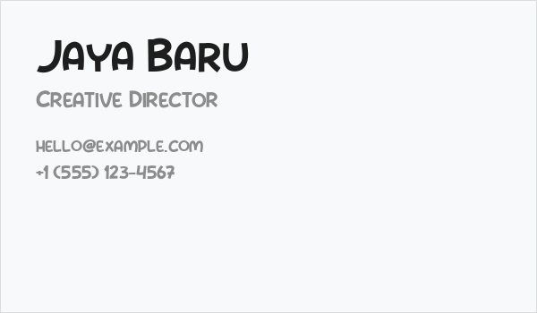 Jaya Baru Business Card
