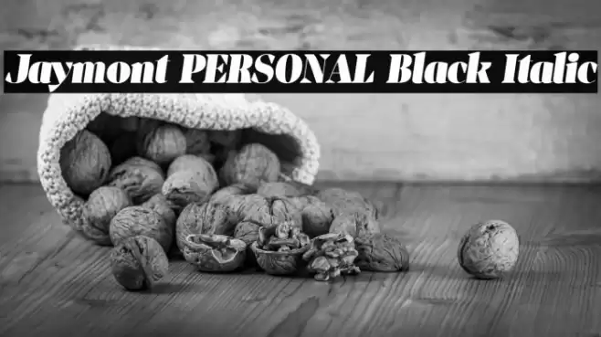 Jaymont PERSONAL Black Italic Font examples