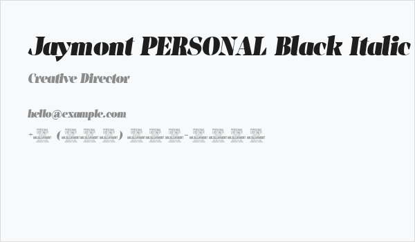 Jaymont PERSONAL Black Italic Business Card