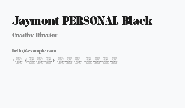 Jaymont PERSONAL Black Business Card