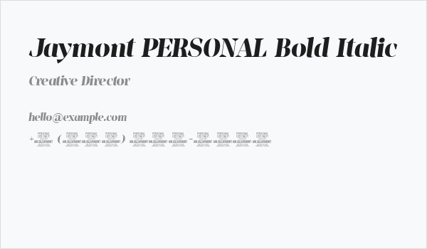 Jaymont PERSONAL Bold Italic Business Card