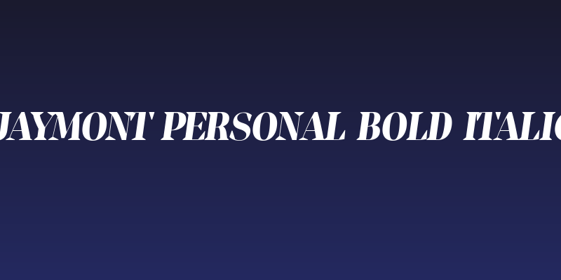 Jaymont PERSONAL Bold Italic Social Header