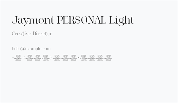 Jaymont PERSONAL Light Business Card