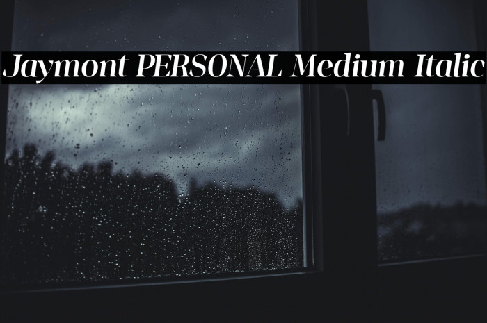 Jaymont PERSONAL Medium Italic Example 1