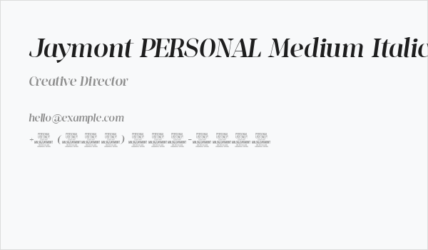 Jaymont PERSONAL Medium Italic Business Card