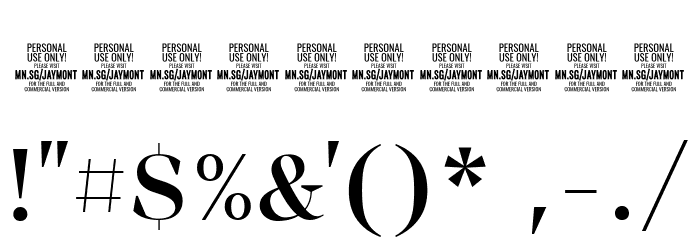 Jaymont PERSONAL Medium Font OTHER CHARS