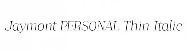 Jaymont PERSONAL Thin Italic  नि: शुल्क फ़ॉन्ट्स डाउनलोड