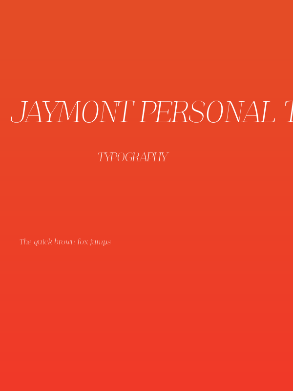 Jaymont PERSONAL Thin Italic Poster