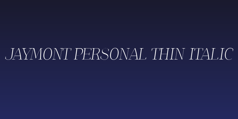 Jaymont PERSONAL Thin Italic Social Header