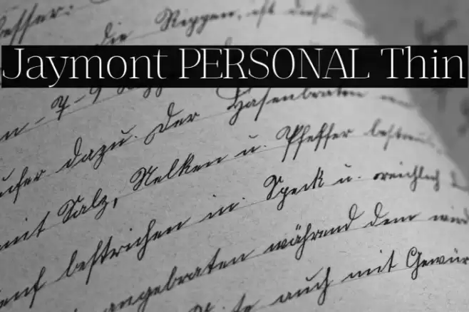 Jaymont PERSONAL Thin Font examples
