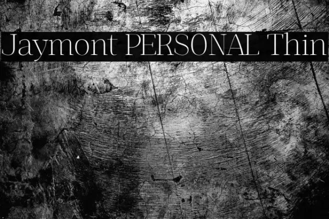 Jaymont PERSONAL Thin Font examples