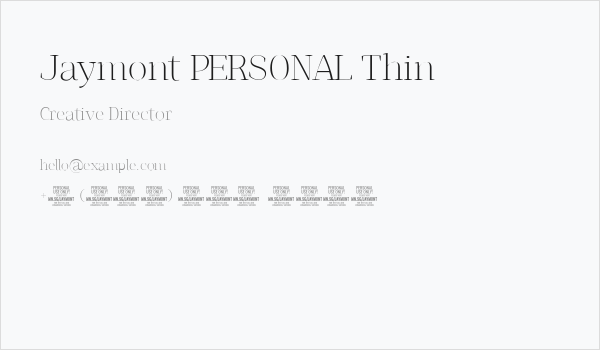 Jaymont PERSONAL Thin Business Card