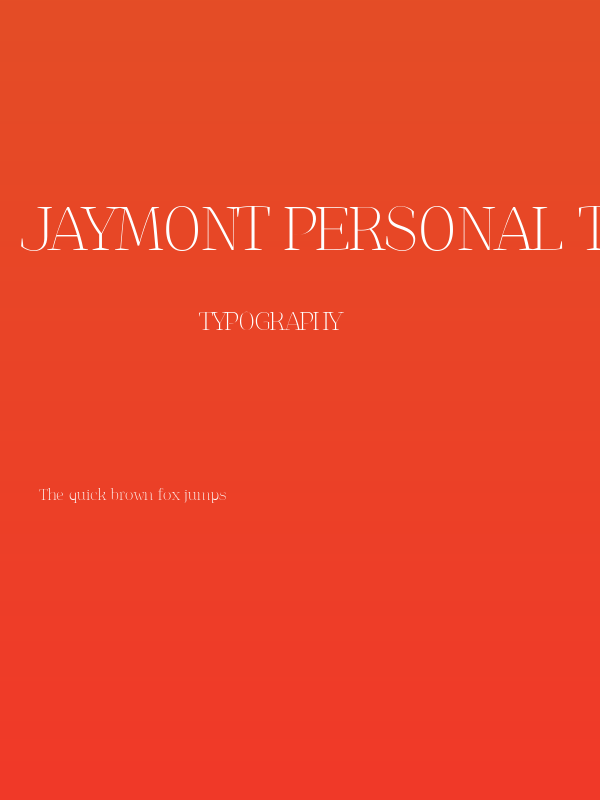 Jaymont PERSONAL Thin Poster