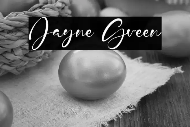 Jayne Green フォント examples