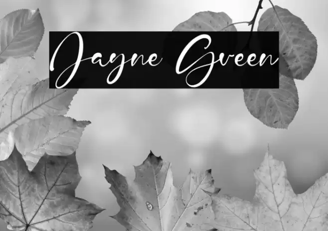 Jayne Green フォント examples