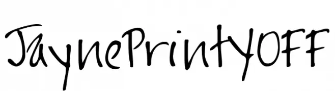 JaynePrintYOFF  Frei Schriftart Herunterladen