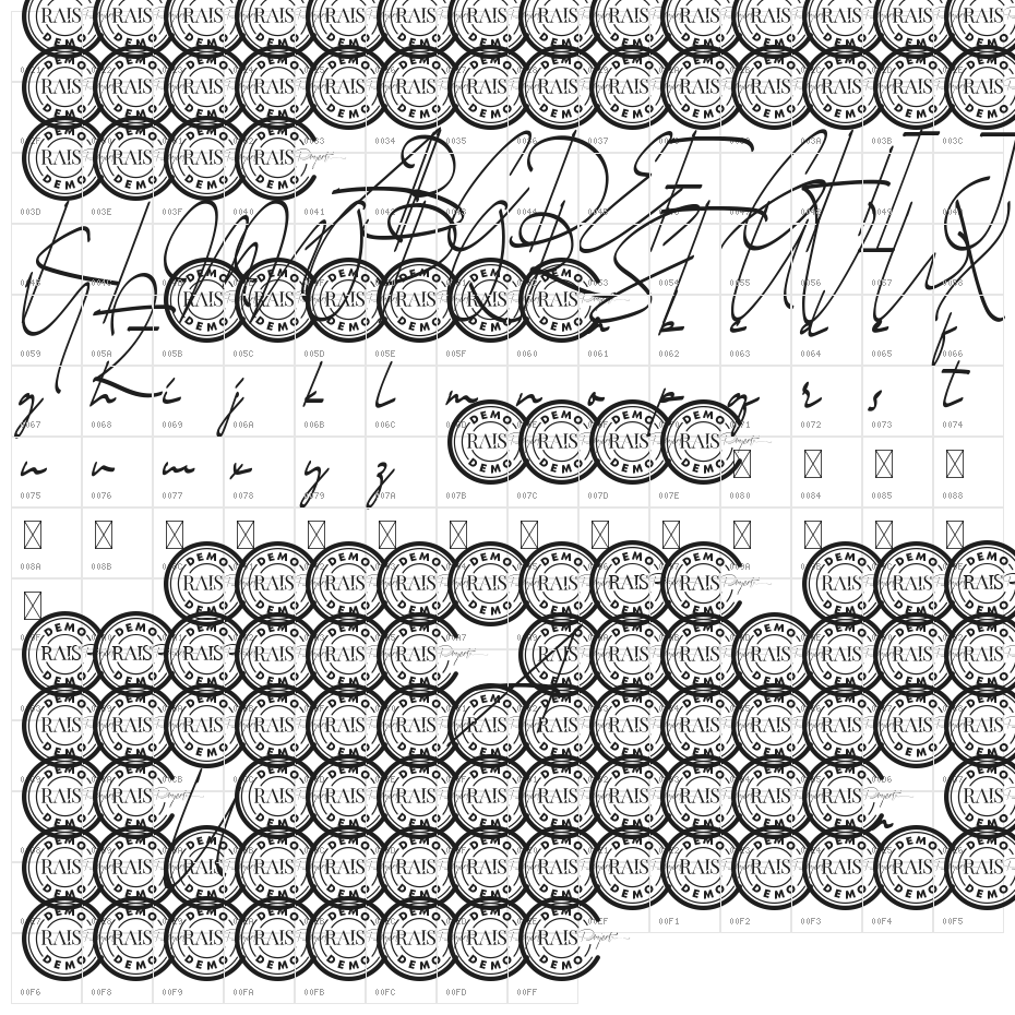 Jaysen Demo Character Map