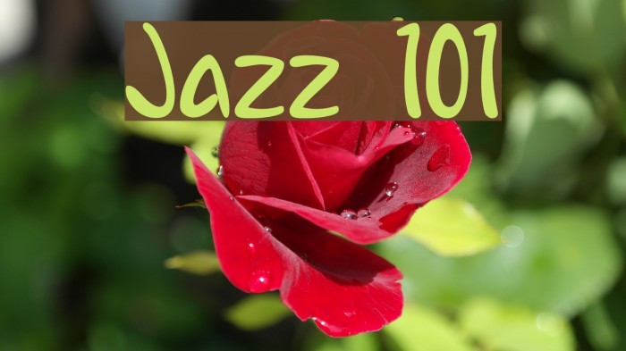 Jazz 101 Font examples