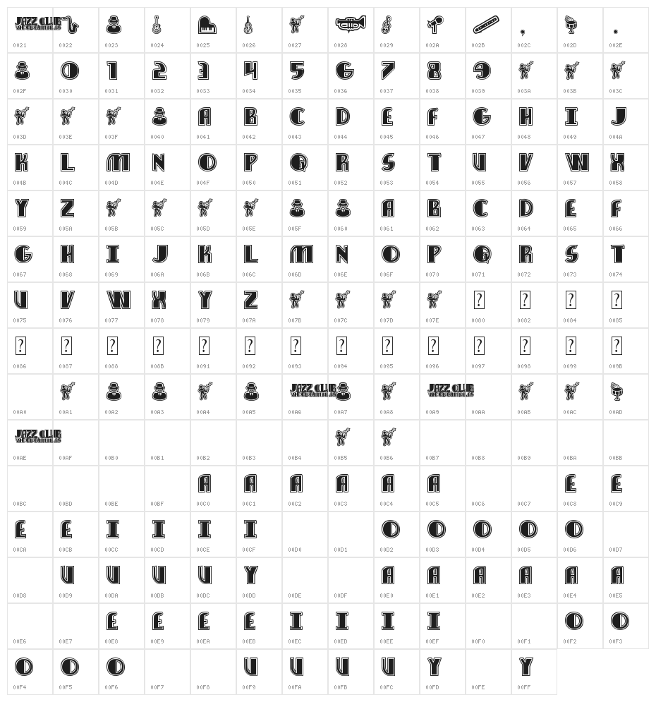 Jazz Club Character Map