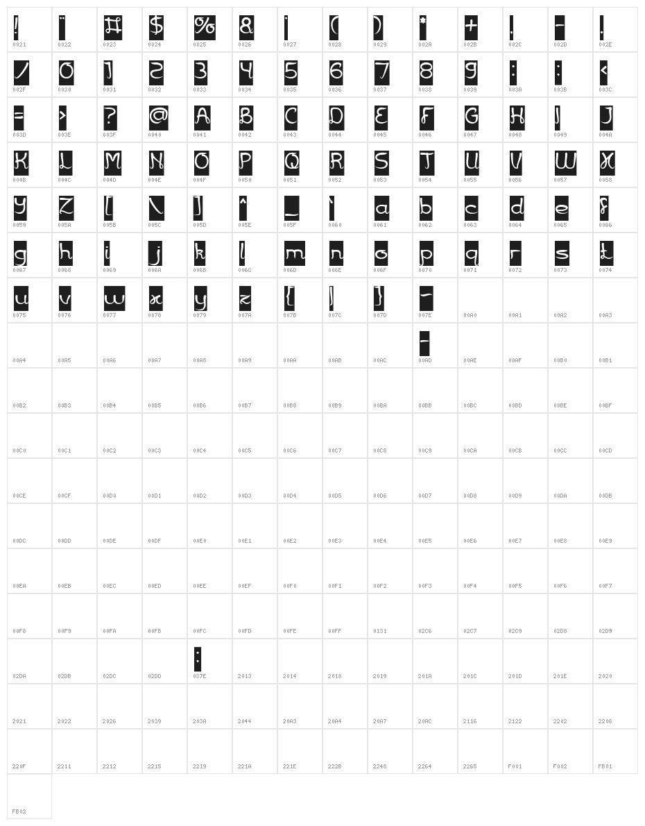Jazz Music-Inverse Character Map