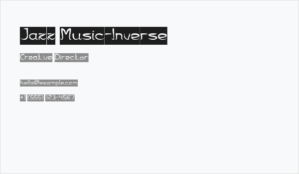 Jazz Music-Inverse Business Card