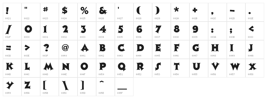 JazzPoster Heavy Character Map