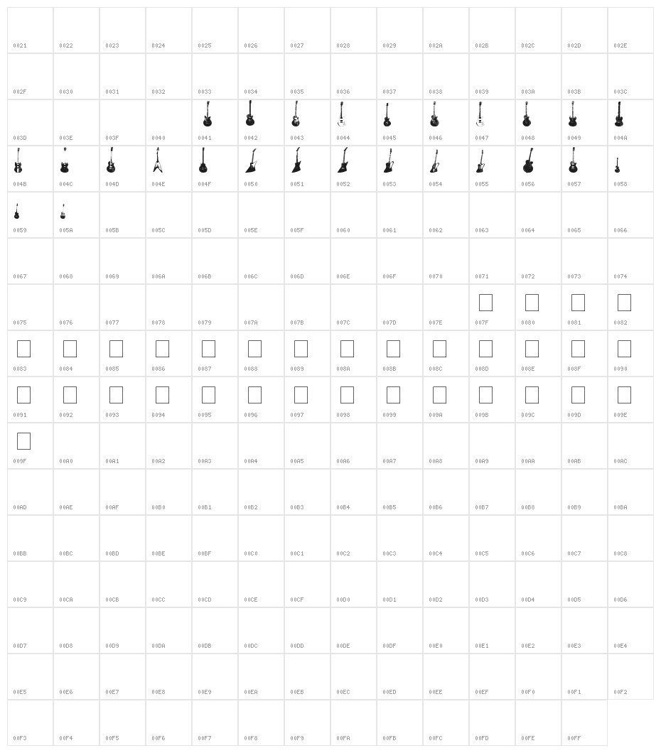 Jazzed Up Character Map