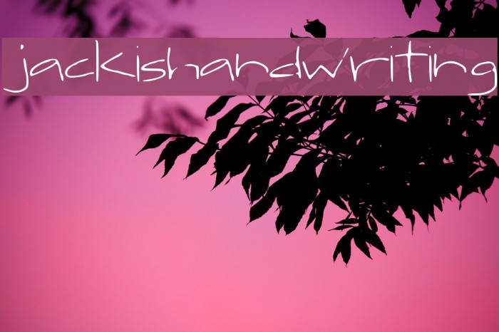 jackishandwriting Font examples