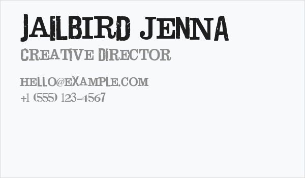 jailbIrD JenNA Business Card