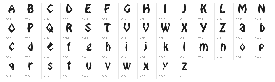 jazz-pickle Character Map