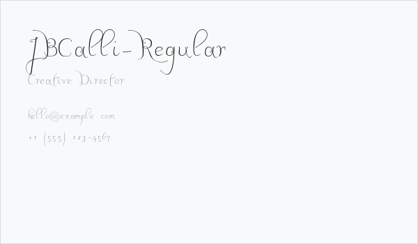 JBCalli-Regular Business Card