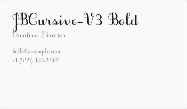 JBCursive-V3 Bold Business Card