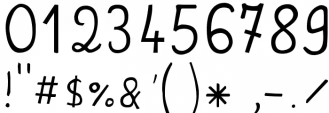 JBCursive Font OTHER CHARS