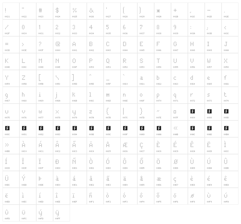 JD ArrowUp Regular Character Map