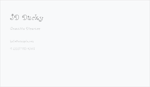 JD Ducky Business Card