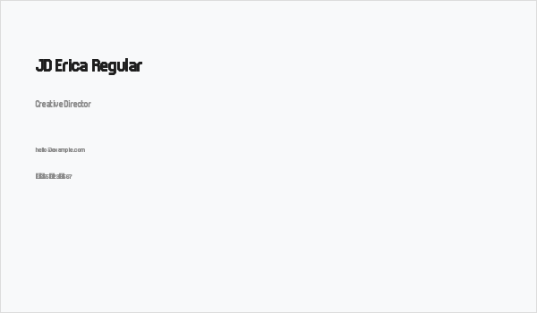 JD Erica Regular Business Card