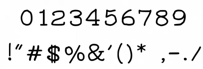 JD Irregutype Font OTHER CHARS