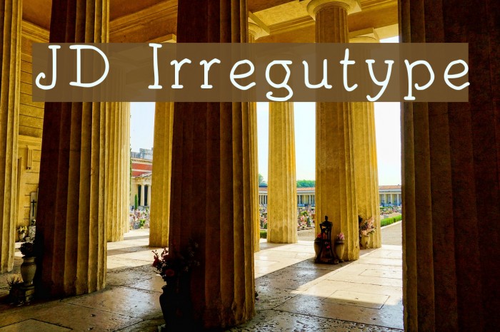 JD Irregutype Font examples