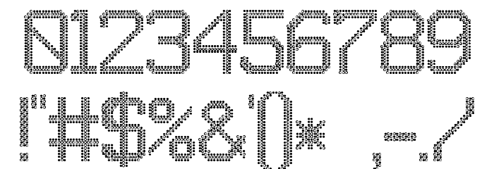 JD LED7 Regular Font OTHER CHARS