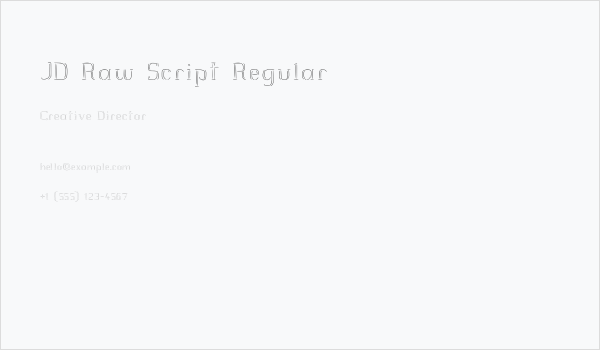 JD Raw Script Regular Business Card