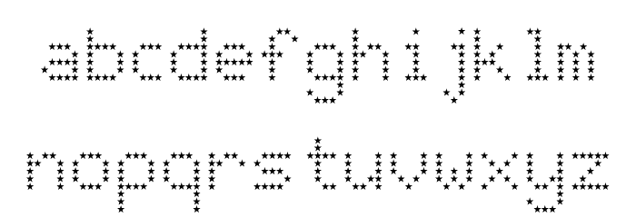 JD Stars Regular Font LOWERCASE