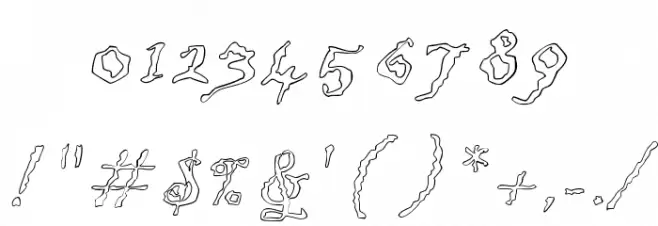 JD Uneven Font OTHER CHARS