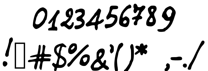 JDBrush Font OTHER CHARS