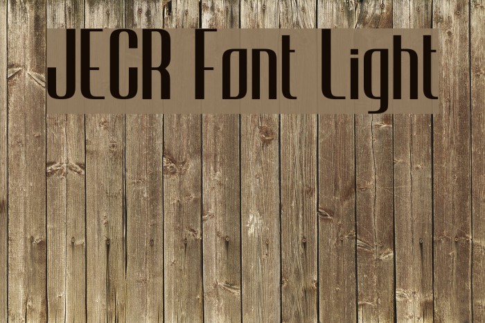 JECR Font Light Font examples