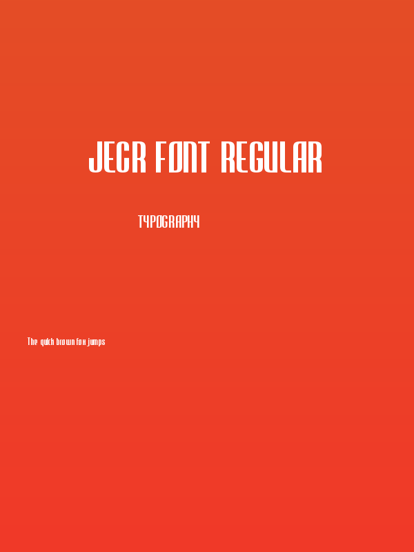 JECR Font Regular Poster