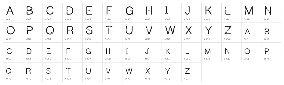 JEEPCAPS Character Map