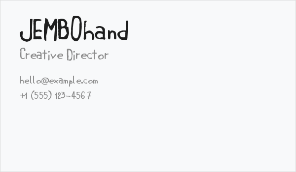 JEMBOhand Business Card