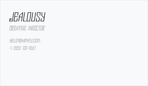 Jealousy Business Card