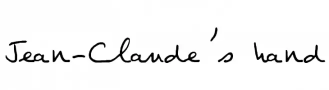 Jean-Claude's hand  नि: शुल्क फ़ॉन्ट्स डाउनलोड