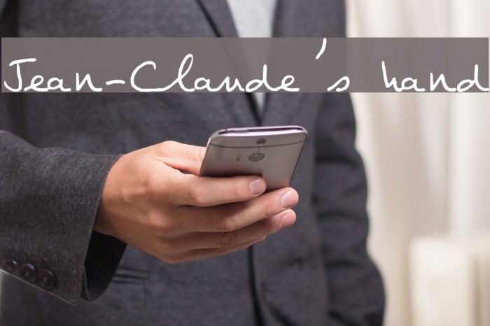 Jean-Claude's hand Font examples